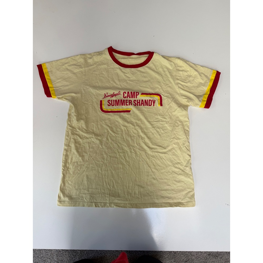 Leinenkugel's Camp Summer Shandy Ringer T-Shirt Yellow Red Mens Medium RN130856